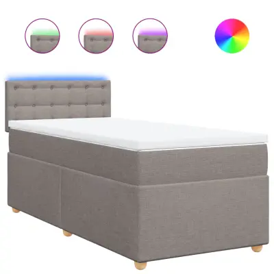 vidaXL Box spring postelja z vzmetnico taupe 100x200 cm blago