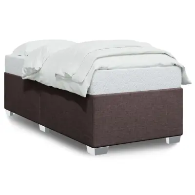 vidaXL Posteljni okvir brez vzmetnice temno rjav 100x200 cm blago