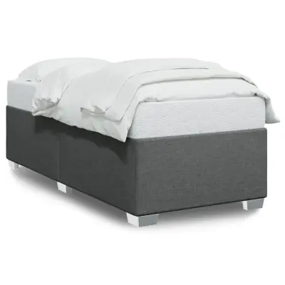 vidaXL Posteljni okvir brez vzmetnice temno siv 90x200 cm blago