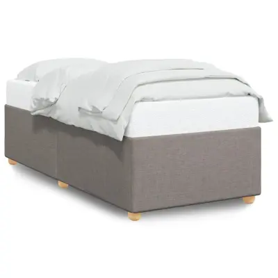vidaXL posteljni okvir brez vzmetnice Taupe 90x190cm Tkanina