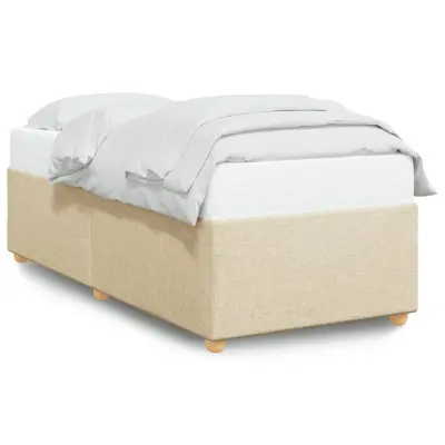 vidaXL posteljni okvir brez vzmetnice Cream 90x200 cm Tkanina