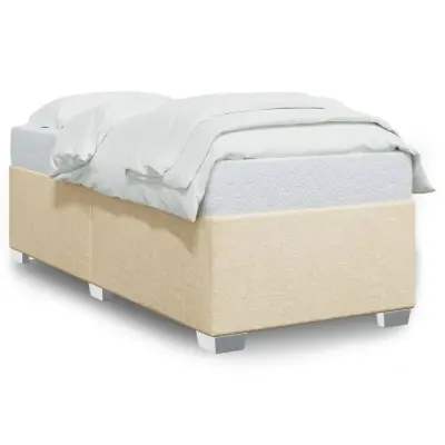 vidaXL Posteljni okvir brez vzmetnice krem 100x200 cm blago