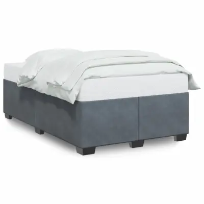 vidaXL Posteljni okvir brez vzmetnico temno siva 120x190 cm žamet
