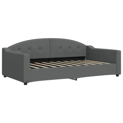 vidaXL Raztegljiva postelja temno siva 100x190 cm blago