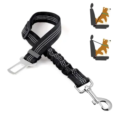 Nastavljiv varnostni pas za pse črne barve