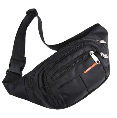 Moška večnamenska torbica za okoli pasu telefona Black