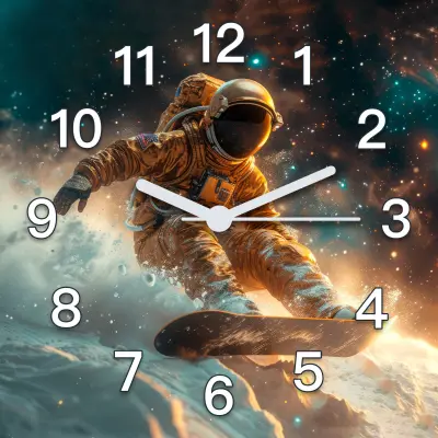 Stenska ura tihi astronavtski kozmos za fanta 60x60 cm