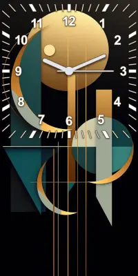 Stenska ura art deco zlata geometrijska elegantna 30x60 cm