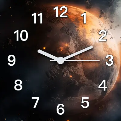 Stenska ura Mars kozmos črna za dnevno sobo v mansardi 60x60 cm