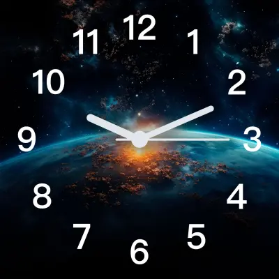 Stenska ura tihi planet zemlja prostor za fanta 30x30 cm