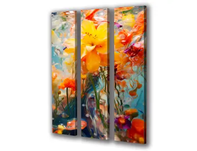Slika na platnu vodno barvno cvetje m 90x141 cm