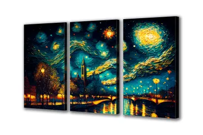Slika na platnu svetilka za zvezdno noč f 180x90 cm