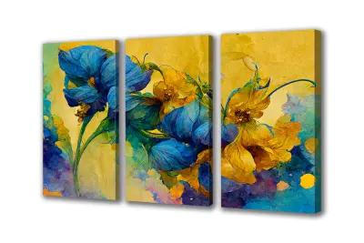 Slika na platnu pisani cvetovi irisa in 150x70cm