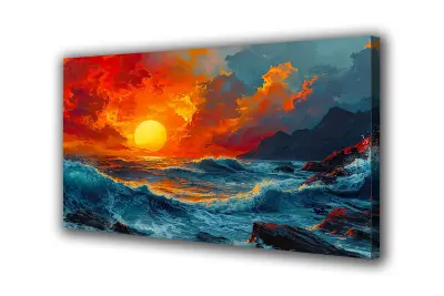 Slika na platnu morsko-zahodna pokrajina k 110x80 cm