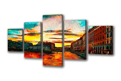 Slika na platnu italija skale mesto d 150x80 cm