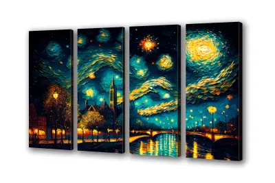 Slika na platnu zvezdna nočna svetilka f 201x140 cm