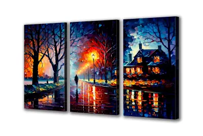 Slika na platnu night city art color j 150x70 cm