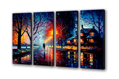 Slika na platnu night city art color j 160x80 cm