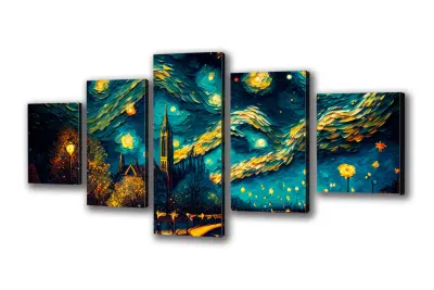 Slika na platnu zvezdna nočna svetilka f 200x100 cm