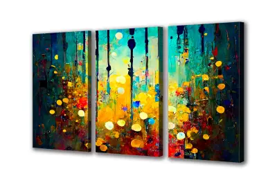 Slika na platnu pisana abstrakcija 180x90 cm