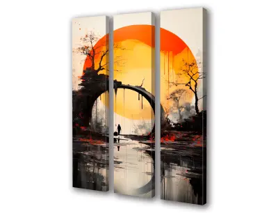 Slika na platnu sun moon moon lake e 90x110 cm