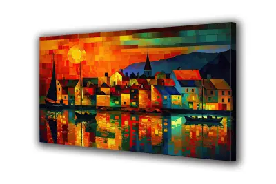Slika na platnu city abstract night c 140x90 cm
