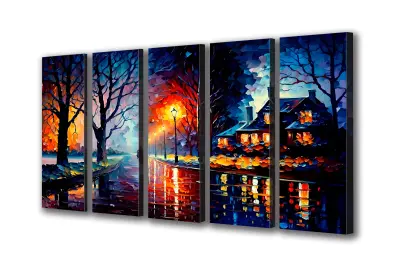 Slika na platnu night city art color j 251x110 cm