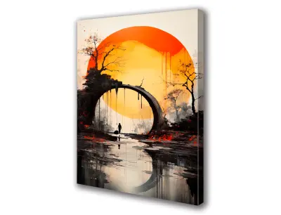 Slika na platnu sun moon moon lake e 70x100 cm
