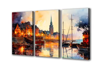 Slika na platnu Pristanišče za mestne ladje k 180x90 cm