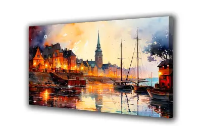 Slika na platnu mestna pristaniška ladja k 30x20 cm