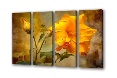 Slika na platnu cvetje vintage rumena n 160x110 cm