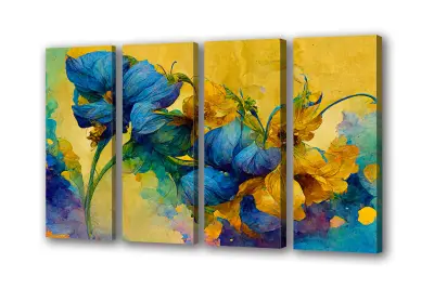 Slika na platnu pisani cvetovi irisa in 160x80 cm