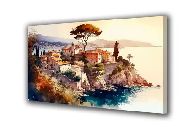 Slika na platnu west river city e 30x20 cm