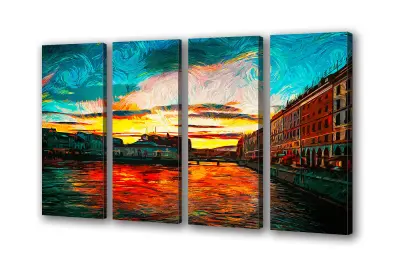 Slika na platnu italija skale mesto d 201x110 cm
