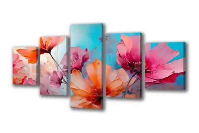 Slika na platnu cvetje pastelnih vrtnic k 150x180 cm
