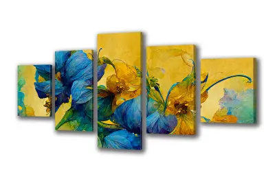 Slika na platnu pisano cvetje iris in 150x80 cm