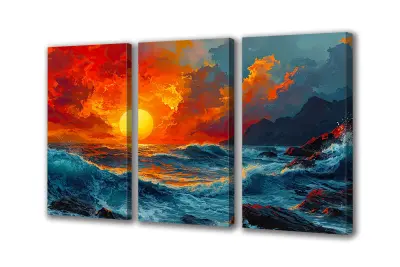 Slika na platnu pokrajina morskega zahoda k 180x90 cm