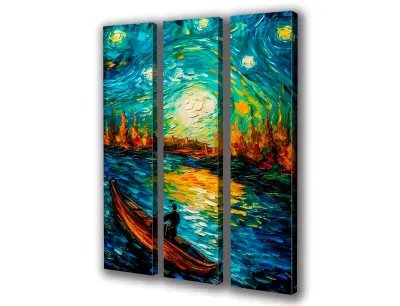 Slika na platnu jesenska pokrajina jezero b 90x110 cm