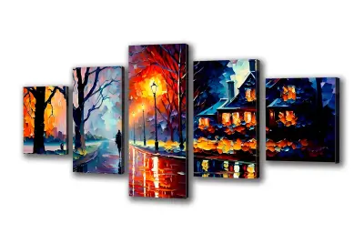 Slika na platnu night city art color j 150x80 cm