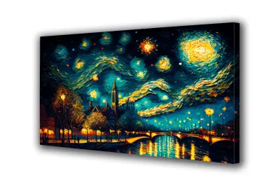 Slika na platnu svetilka zvezdne noči f 90x60 cm