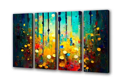 Slika na platnu pisana abstrakcija a 160x80 cm