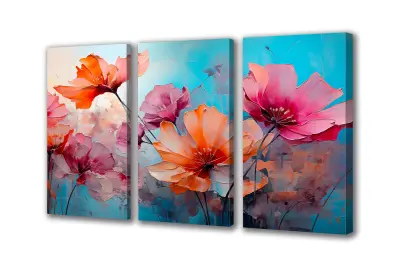 Slika na platnu cvetje pastelnih vrtnic k 160x180 cm