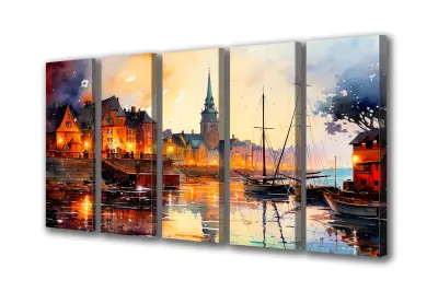 Slika na platnu mestna pristaniška ladja k 251x110 cm