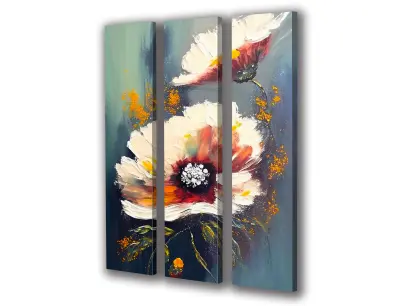 Slika na platnu bele rože art p 90x110 cm