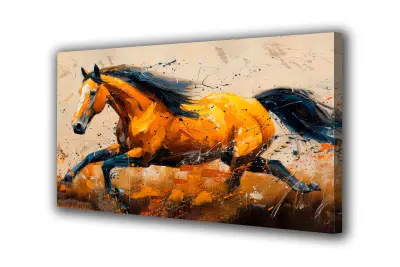 Slika na platnu konjski tek c 30x20 cm