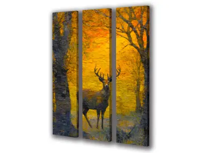 Slika na platnu jelenov jesenski gozd b 90x141 cm