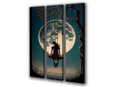 Slika na platnu Moon woman swing b 90x141 cm