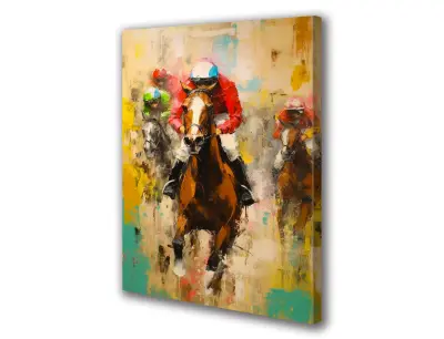 Slika na platnu konjske dirke 70x100 cm