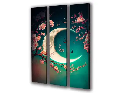 Slika na platnu ptičje cvetje luna a 90x110 cm