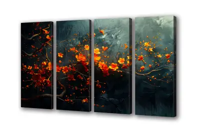 Slika na platnu sivo cvetje art r 160x110 cm